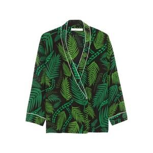 Rixo Silk Palm Leaf Tropical Print Mary Kate Blouse Blazer Size Medium